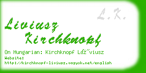 liviusz kirchknopf business card